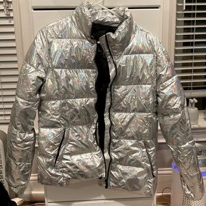 Iridescent puffer jacket